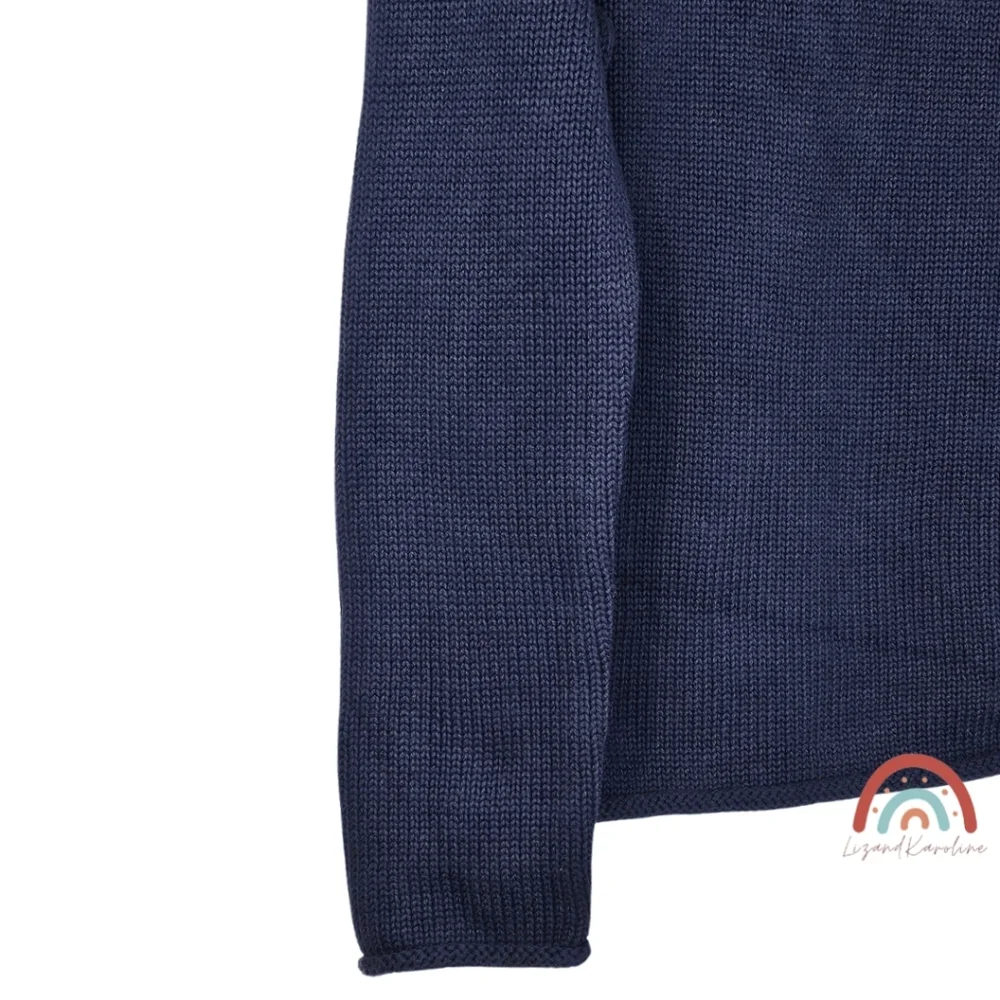 New! J. Crew 1988 Rollneck Sweater in Cotton Navy Unisex - Picture 9 of 11
